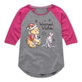 thumbnail image 1 of Disney Winnie The Pooh - Pooh & Piglet Warmest Wishes Christmas - Toddler & Youth Girls Raglan Graphic T-Shirt, 1 of 4