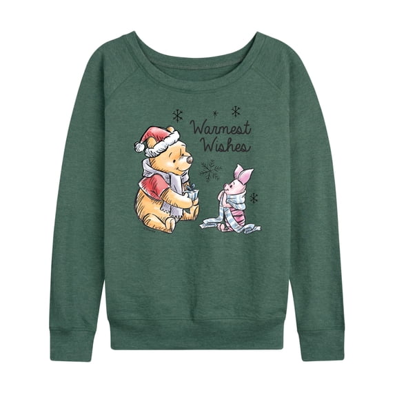 Disney - Winnie The Pooh - Pooh & Piglet Warmest Wishes - Women's Lightweight French Terry Long Sleeve Shirt