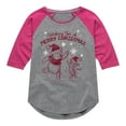 thumbnail image 1 of Disney Winnie The Pooh - Pooh & Piglet Wishing for a Merry Christmas - Toddler & Youth Girls Raglan Graphic T-Shirt, 1 of 5