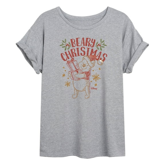 Disney Winnie The Pooh - Pooh Wishes A Beary Christmas - Juniors Ideal Flowy Muscle T-Shirt