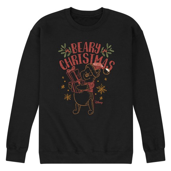 Disney Winnie The Pooh - Pooh Wishes A Beary Christmas - Men's Crew Neck Fleece Pullover