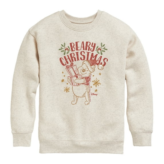 Disney Winnie The Pooh - Pooh Wishes A Beary Christmas - Toddler & Youth Crewneck Fleece Sweatshirt