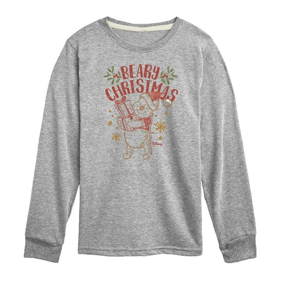 Disney Winnie The Pooh - Pooh Wishes A Beary Christmas - Toddler & Youth Long Sleeve Graphic T-Shirt
