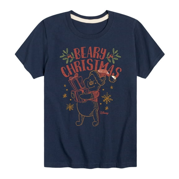 Disney Winnie The Pooh - Pooh Wishes A Beary Christmas - Toddler & Youth Short Sleeve Graphic T-Shirt