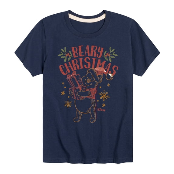 Winnie the Pooh - Pooh Wishes A Beary Christmas Boys' Short Sleeve Graphic T-Shirt