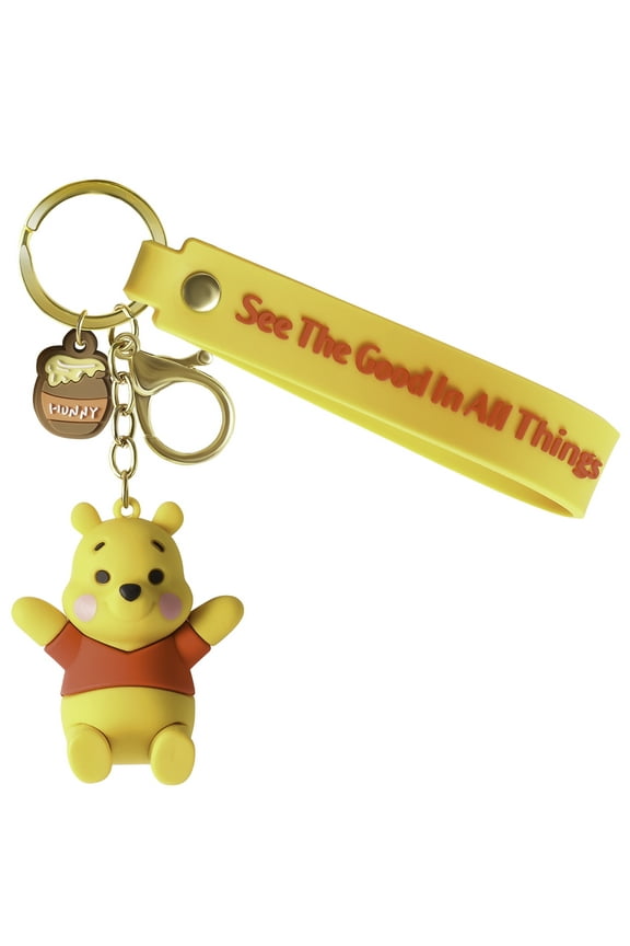 Winnie The Pooh "See The Good In All Things" Yellow 3D Keychain Charm