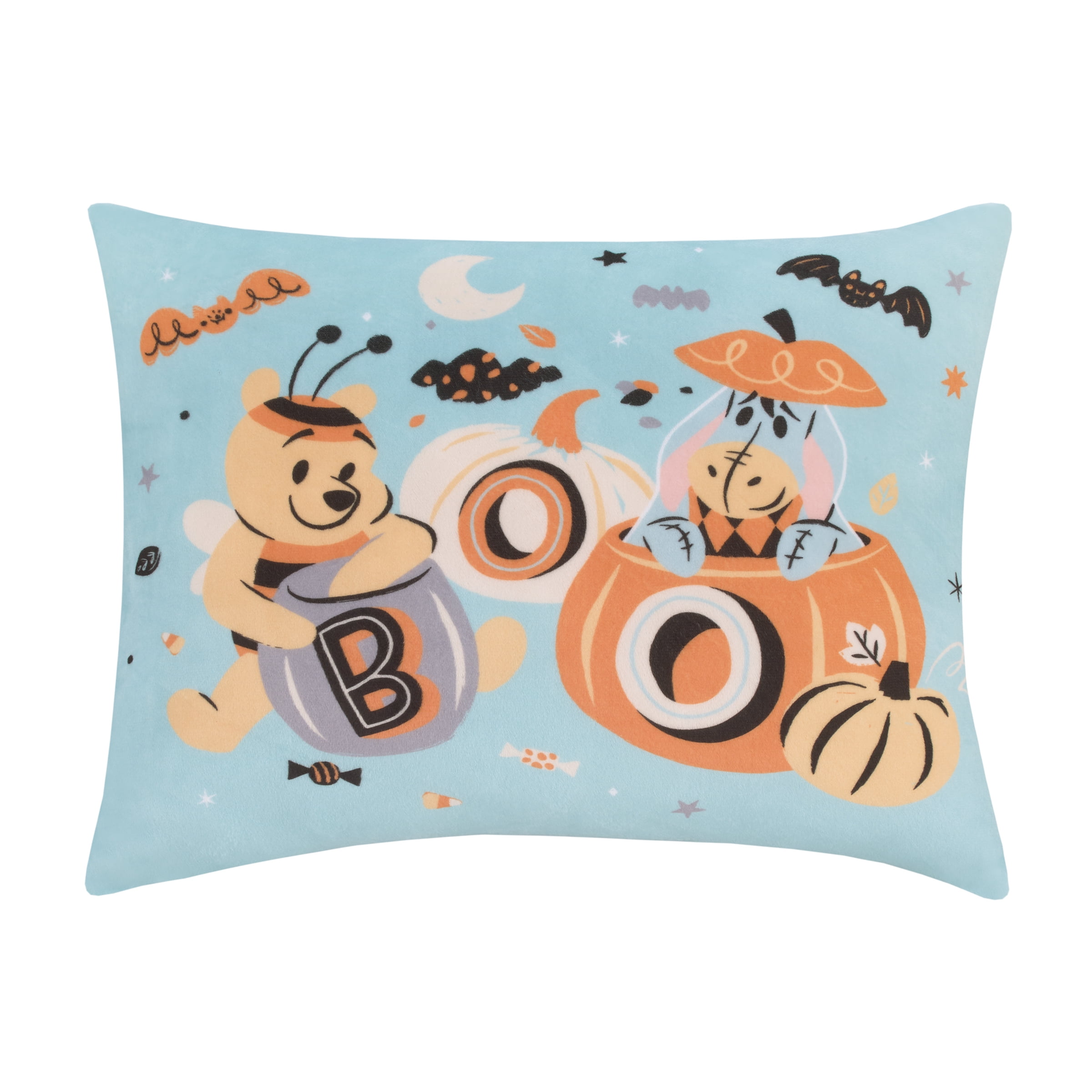 Disney Winnie The Pooh Squishy Toddler Pillow, 15x12", Aqua, Rectangular Shape, Halloween, 1 count