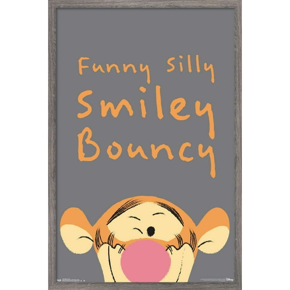 Disney Winnie The Pooh - Tigger - Bouncy Wall Poster, 14.725" x 22.375", Framed