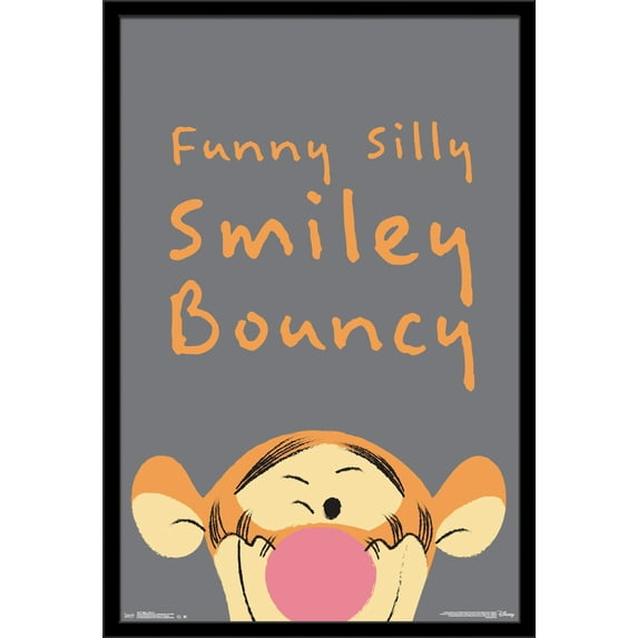 Disney Winnie The Pooh - Tigger - Bouncy Wall Poster, 22.375" x 34", Framed