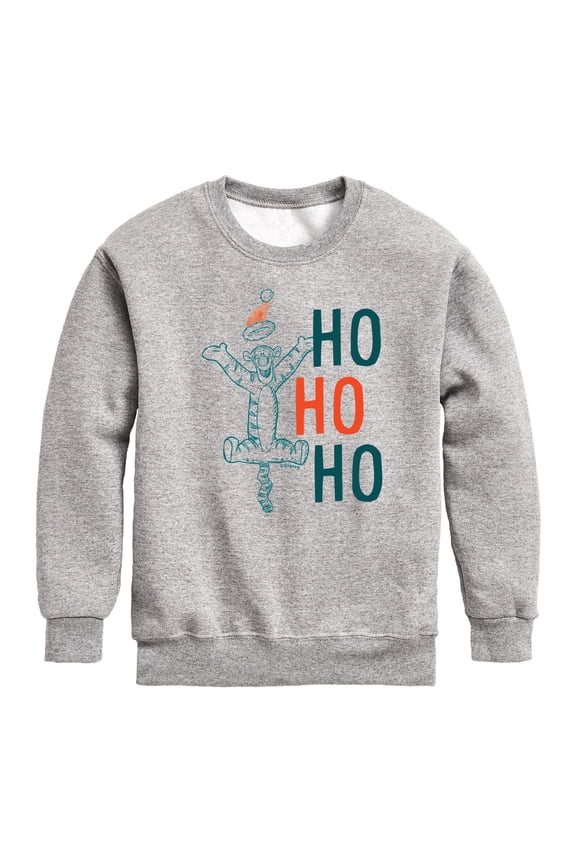Disney Winnie The Pooh - Tigger Christmas Ho Ho Ho - Toddler & Youth Crewneck Fleece Sweatshirt