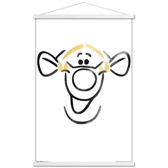 Disney Winnie The Pooh - Tigger - Face Wall Poster with Wooden Magnetic Frame, 22.375" x 34"