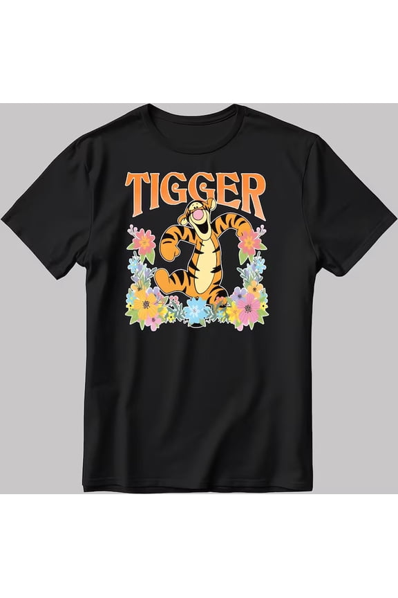 Disney Winnie The Pooh Tigger Floral Botanical Springtime Friendship T-shirt