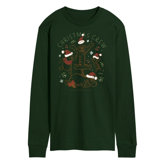 Disney Winnie The Pooh - Tigger, Pooh, Eeyore, & Piglet Christmas Crew - Men's Long Sleeve T-Shirt