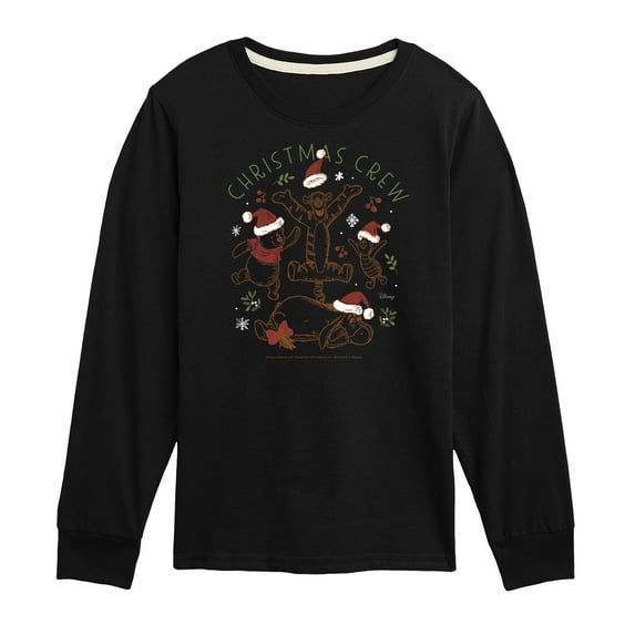 Disney Winnie The Pooh - Tigger, Pooh, Eeyore, & Piglet Christmas Crew - Toddler & Youth Long Sleeve Graphic T-Shirt