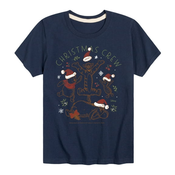 Disney Winnie The Pooh - Tigger, Pooh, Eeyore, & Piglet Christmas Crew - Toddler & Youth Short Sleeve T-Shirt