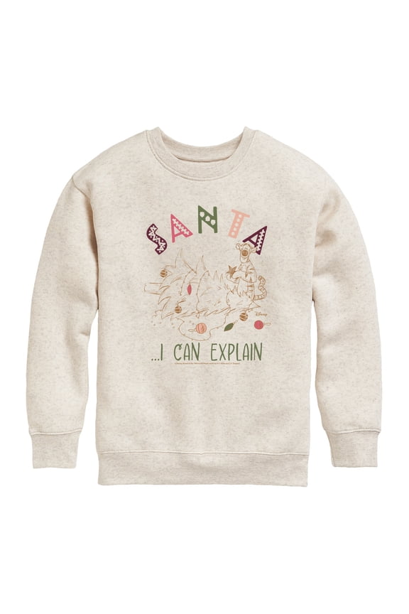Disney Winnie The Pooh - Tigger Christmas - Santa I Can Explain - Toddler & Youth Crewneck Fleece Sweatshirt