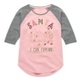 thumbnail image 1 of Disney Winnie The Pooh - Tigger Christmas - Santa I Can Explain - Toddler & Youth Girls Raglan Graphic T-Shirt, 1 of 4