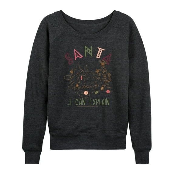 Disney Winnie The Pooh - Christmas Tigger - Santa, I Can Explain - Women's Lightweight French Terry Long Sleeve Shirt