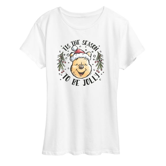Disney Winnie The Pooh - Tis The Season To Be Jolly Christmas - Women's Short Sleeve Graphic T-Shirt