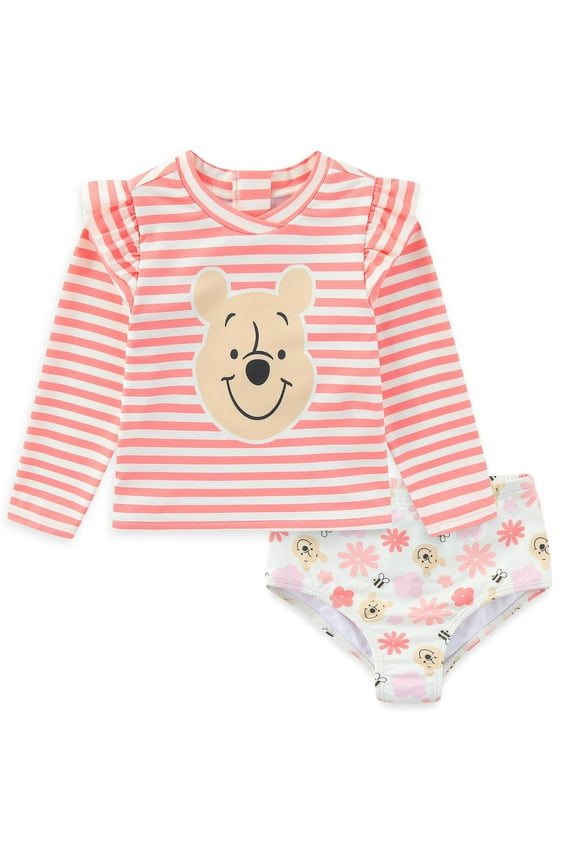 Winnie The Pooh UPF 50+ Long Sleeve Guard & Bikini Bottom (Girls), 2 Piece Set, Sizes 12M-24M