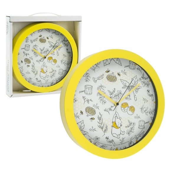 Disney Winnie The Pooh Wall Clock- 9.5""- WINNIE- Yellow