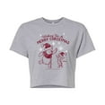 thumbnail image 1 of Disney Winnie The Pooh - Wishing For A Merry Christmas - Juniors Cropped Cotton Blend T-Shirt, 1 of 5