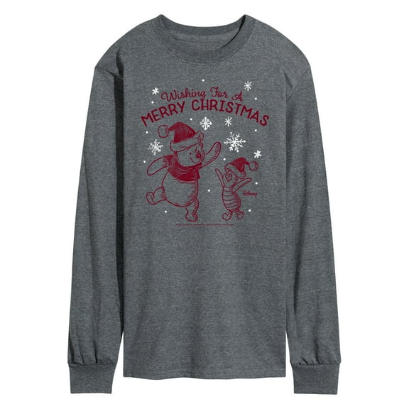 Disney Winnie The Pooh - Wishing For A Merry Christmas - Men's Long Sleeve T-Shirt