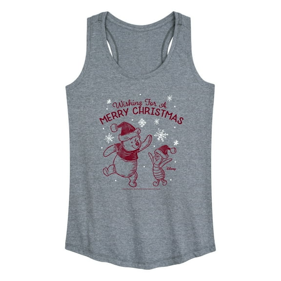 Disney Winnie The Pooh - Wishing For A Merry Christmas - Women's Racerback Tank Top
