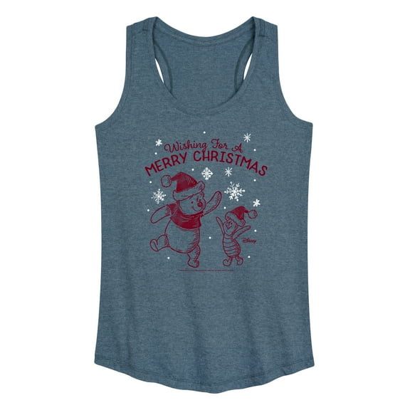 Disney Winnie The Pooh - Wishing For A Merry Christmas - Women's Racerback Tank Top