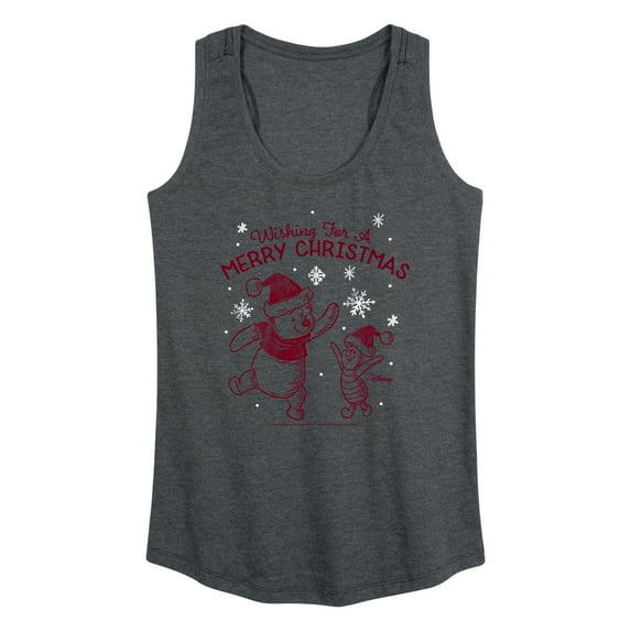 Disney Winnie The Pooh - Wishing For A Merry Christmas - Women's Racerback Tank Top