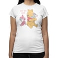 thumbnail image 1 of Disney Winnie The Pooh Women's Happy Days Ahead With Piglet Flowers T-Shirt (Bright White, S-XXL), 1 of 4