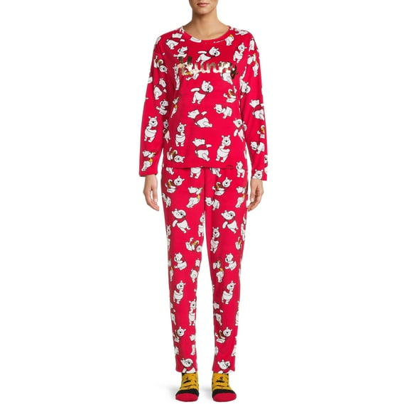 Disney Winnie The Pooh Women's and Women's Plus License Pajama Set, 3-Piece