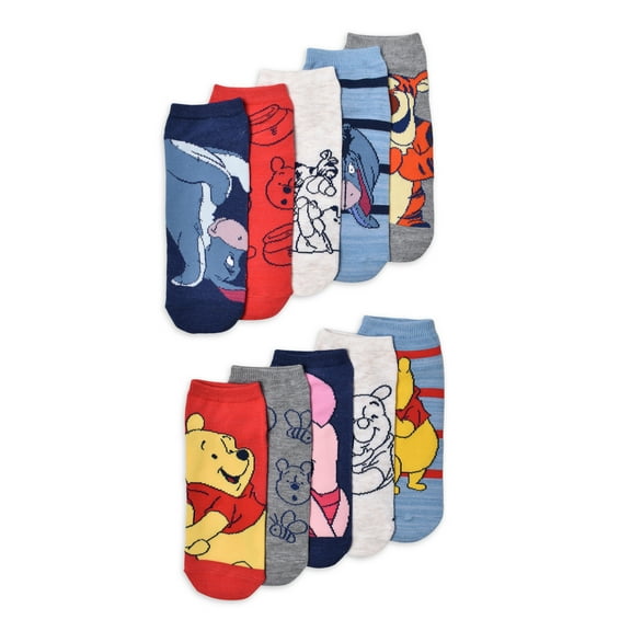 Disney Winnie The Pooh Womens 10-Pack Low-Cut Socks, Shoe Size 4-10