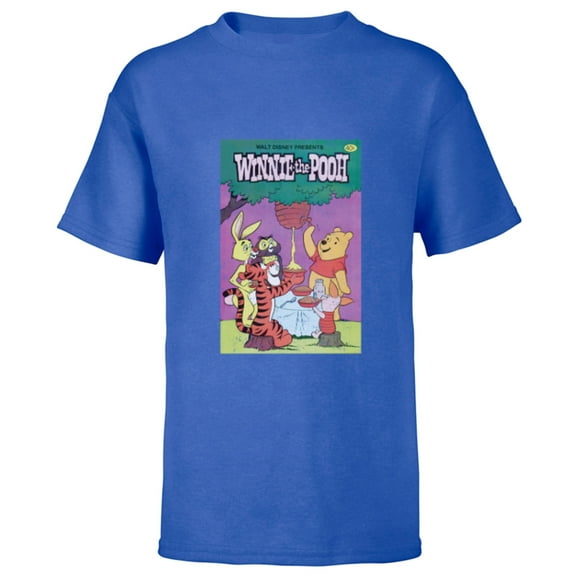 Disney Winnie The Pooh and Friends Retro Poster - Short Sleeve T-Shirt for Kids - Customized-Royal