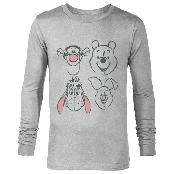 Disney Winnie The Pooh and Friends Sketch - Long Sleeve T-Shirt for Men - Customized-Athletic Heather