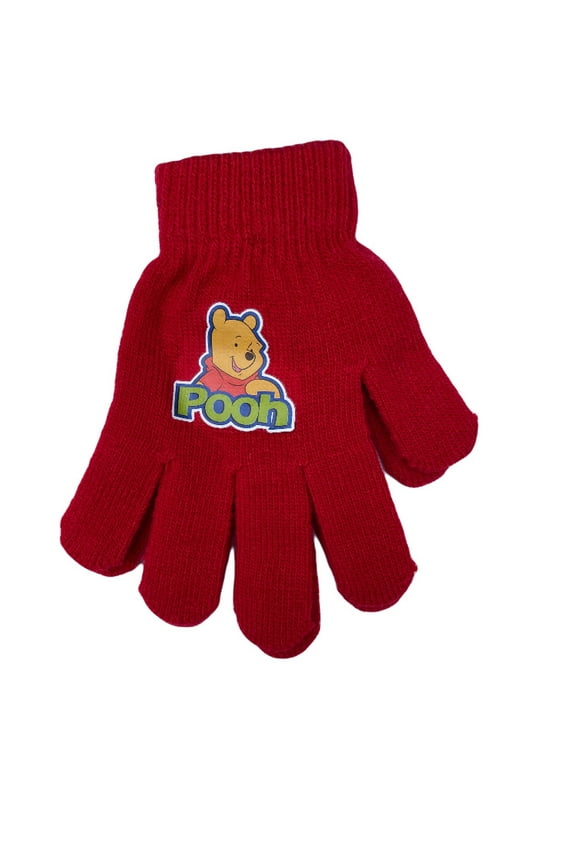 Winnie The Pooh kids knit gloves (red)