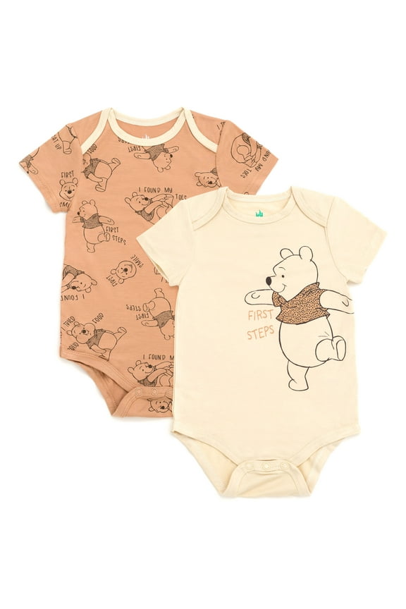 Winnie the Pooh 2 Pack Bamboo Bodysuits Newborn to Infant