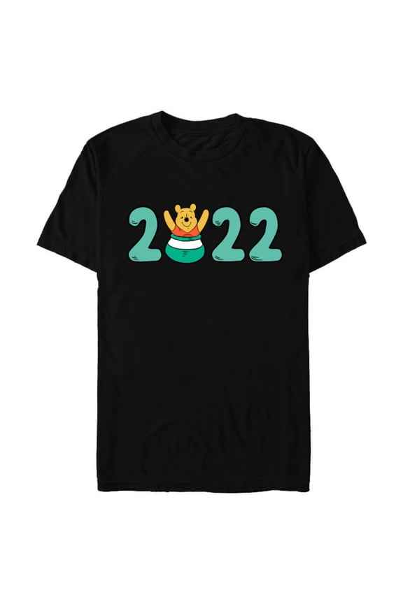 Winnie the Pooh 2022 New Year’s Eve Standard - Short Sleeve Blended T-Shirt for Adults – Customized-Black