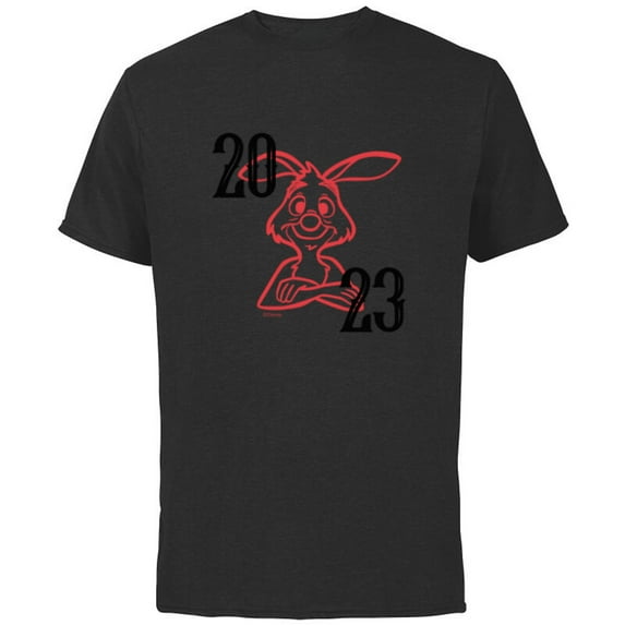 Disney Winnie the Pooh 2023 Year of the Rabbit - Short Sleeve Cotton T-Shirt for Adults - Customized-Black