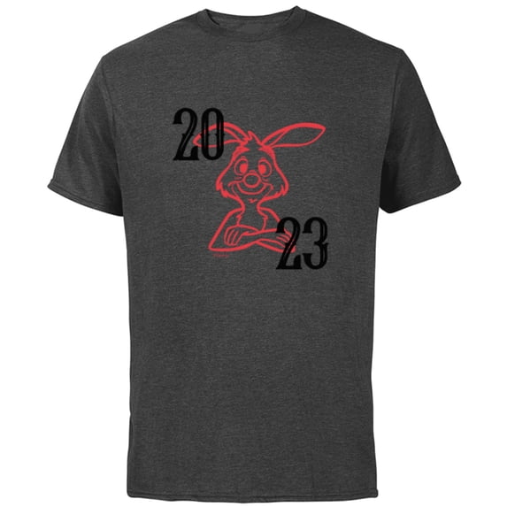 Disney Winnie the Pooh 2023 Year of the Rabbit - Short Sleeve Cotton T-Shirt for Adults - Customized-Charcoal