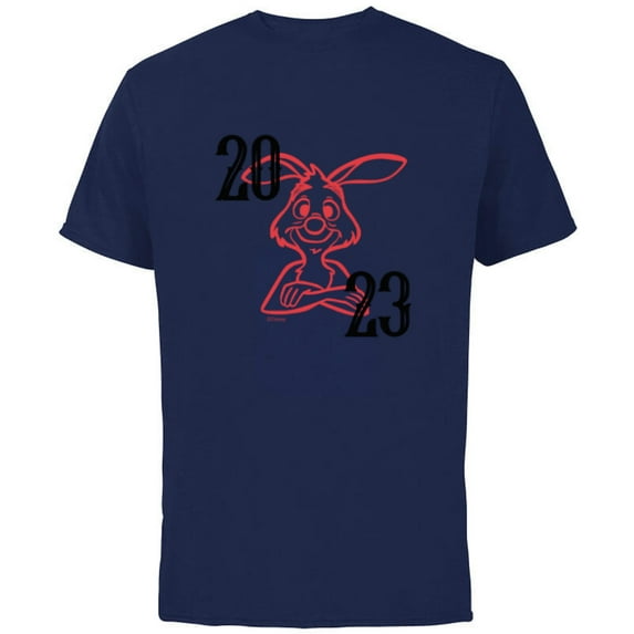 Disney Winnie the Pooh 2023 Year of the Rabbit - Short Sleeve Cotton T-Shirt for Adults - Customized-Navy