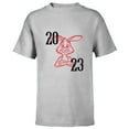thumbnail image 1 of Disney Winnie the Pooh 2023 Year of the Rabbit - Short Sleeve T-Shirt for Kids - Customized-Athletic Heather, 1 of 5