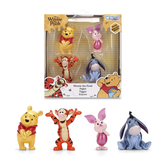 Disney Winnie the Pooh 4-Pack Metalfigs Mini Figures Set 2.5 Inch Die-Cast Collectibles by Jada Toys