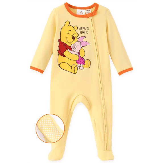 Disney Winnie the Pooh Baby Girls Boys Footed Coverall Long Sleeve Zipper Romper One-Piece Outfit