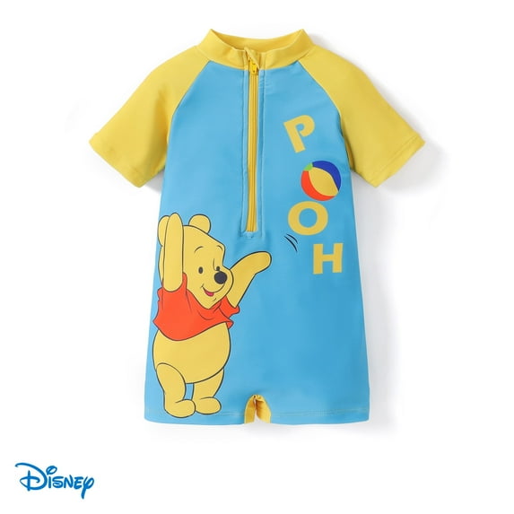 Disney Winnie the Pooh Baby Boys Girls Swimsuits Zipper Rash Guard One Piece Bathing Suit Sizes 0-18M