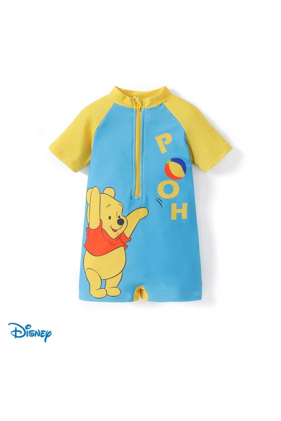 Disney Winnie the Pooh Baby Boys Girls Swimsuits Zipper Rash Guard One Piece Bathing Suit Sizes 3M-18M
