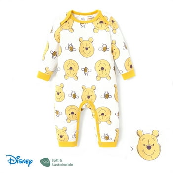 Disney Winnie the Pooh Baby Girls Boys Long Sleeve Jumpsuit Unisex Coverall Size 0-18 Months