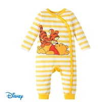Disney Winnie the Pooh Baby Girls Boys Long Sleeve Stripe Jumpsuit Unisex Coverall Size 0-18 Months