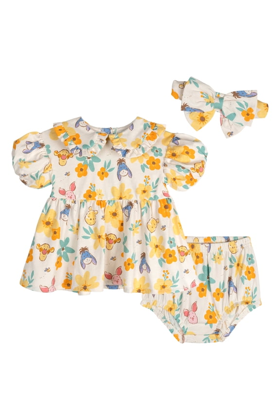 Winnie the Pooh Baby Girls' Dress and Bloomer Set Ivory Tigger