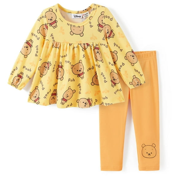 Disney Winnie the Pooh Baby Girls Graphic Dress Top with Leggings Pants Outfits Sets Shower Gifts for Newborn Infant
